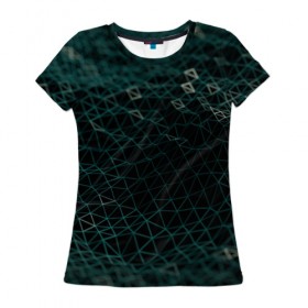 Женская футболка 3D с принтом Технологии , 100% полиэфир ( синтетическое хлопкоподобное полотно) | прямой крой, круглый вырез горловины, длина до линии бедер | abstraction | geometry | абстракция | геометрия | грани | линии | полигоны | постель | текстура | треугольники