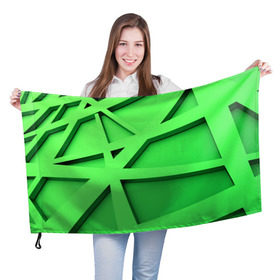 Флаг 3D с принтом Кислотная абстракция , 100% полиэстер | плотность ткани — 95 г/м2, размер — 67 х 109 см. Принт наносится с одной стороны | abstraction | geometry | абстракция | геометрия | грани | линии | полигоны | треугольники