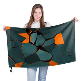 Флаг 3D с принтом Нано , 100% полиэстер | плотность ткани — 95 г/м2, размер — 67 х 109 см. Принт наносится с одной стороны | abstraction | абстракция | геометрия | грани | полигоны | сочетания | треугольники