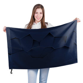 Флаг 3D с принтом Strike abstraction , 100% полиэстер | плотность ткани — 95 г/м2, размер — 67 х 109 см. Принт наносится с одной стороны | abstraction | абстракция | геометрия | грани | полигоны | сочетания | треугольники