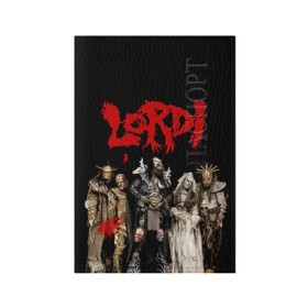 Обложка для паспорта матовая кожа с принтом LORDI , натуральная матовая кожа | размер 19,3 х 13,7 см; прозрачные пластиковые крепления | Тематика изображения на принте: mr. lordi | лорди