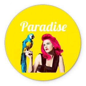 Коврик круглый с принтом Paradise , резина и полиэстер | круглая форма, изображение наносится на всю лицевую часть | лето | малиновое вино | попугай | прическа | рай | эмоции