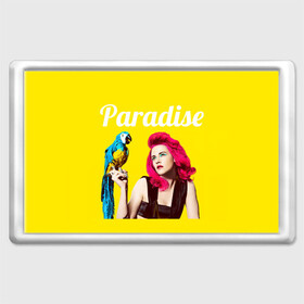 Магнит 45*70 с принтом Paradise , Пластик | Размер: 78*52 мм; Размер печати: 70*45 | лето | малиновое вино | попугай | прическа | рай | эмоции