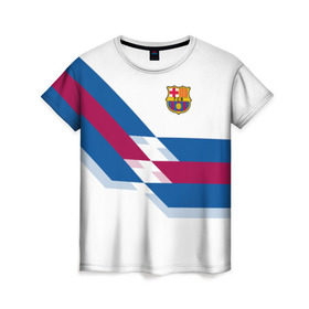 Женская футболка 3D с принтом FC Barcelona #8 , 100% полиэфир ( синтетическое хлопкоподобное полотно) | прямой крой, круглый вырез горловины, длина до линии бедер | fcb | барселона | геометрия | футбольный клуб