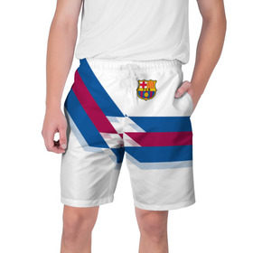 Мужские шорты 3D с принтом FC Barcelona #8 ,  полиэстер 100% | прямой крой, два кармана без застежек по бокам. Мягкая трикотажная резинка на поясе, внутри которой широкие завязки. Длина чуть выше колен | fcb | барселона | геометрия | футбольный клуб