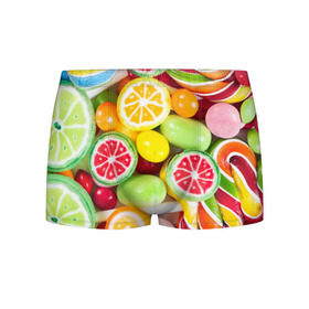 Мужские трусы 3D с принтом Candy , 50% хлопок, 50% полиэстер | классическая посадка, на поясе мягкая тканевая резинка | candy | colorful | lollipop | sweet | конфеты | леденцы | сладости