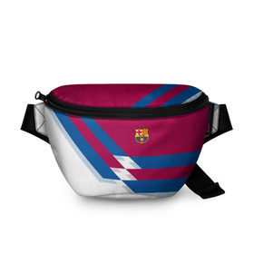 Поясная сумка 3D с принтом FC Barcelona #4 , 100% полиэстер | плотная ткань, ремень с регулируемой длиной, внутри несколько карманов для мелочей, основное отделение и карман с обратной стороны сумки застегиваются на молнию | 
