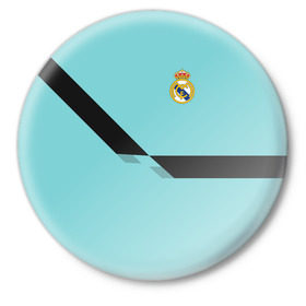 Значок с принтом Real Madrid 2018 #4 ,  металл | круглая форма, металлическая застежка в виде булавки | 