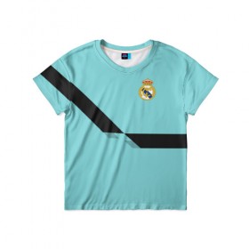 Детская футболка 3D с принтом Real Madrid 2018 #4 , 100% гипоаллергенный полиэфир | прямой крой, круглый вырез горловины, длина до линии бедер, чуть спущенное плечо, ткань немного тянется | Тематика изображения на принте: 