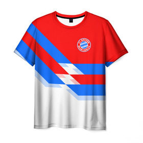 Мужская футболка 3D с принтом ФК Бавария 2018 , 100% полиэфир | прямой крой, круглый вырез горловины, длина до линии бедер | bayern | fly fc | бавария | спорт | футбольный клуб