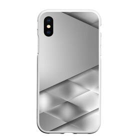 Чехол для iPhone XS Max матовый с принтом Grey rhombuses , Силикон | Область печати: задняя сторона чехла, без боковых панелей | grey | абстракция | геометрия | ромб | текстура