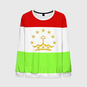 Мужской свитшот 3D с принтом Флаг Таджикистана , 100% полиэстер с мягким внутренним слоем | круглый вырез горловины, мягкая резинка на манжетах и поясе, свободная посадка по фигуре | парчами точикистон | таджикистан | точикистон | флаг | флаг таджикистана