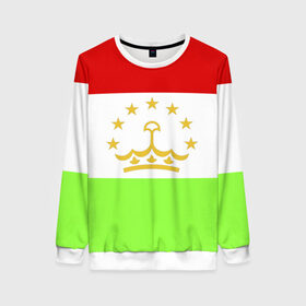 Женский свитшот 3D с принтом Флаг Таджикистана , 100% полиэстер с мягким внутренним слоем | круглый вырез горловины, мягкая резинка на манжетах и поясе, свободная посадка по фигуре | парчами точикистон | таджикистан | точикистон | флаг | флаг таджикистана