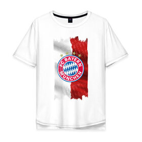 Мужская футболка хлопок Oversize с принтом Bayern Munchen - Vintage style No. 3 , 100% хлопок | свободный крой, круглый ворот, “спинка” длиннее передней части | Тематика изображения на принте: bayern munchen | fcb | football | бавария мюнхен