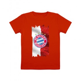 Детская футболка хлопок с принтом Bayern Munchen - Vintage style No. 3 , 100% хлопок | круглый вырез горловины, полуприлегающий силуэт, длина до линии бедер | bayern munchen | fcb | football | бавария мюнхен