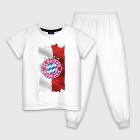 Детская пижама хлопок с принтом Bayern Munchen - Vintage style No. 3 , 100% хлопок |  брюки и футболка прямого кроя, без карманов, на брюках мягкая резинка на поясе и по низу штанин
 | bayern munchen | fcb | football | бавария мюнхен