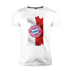 Мужская футболка премиум с принтом Bayern Munchen - Vintage style No. 3 , 92% хлопок, 8% лайкра | приталенный силуэт, круглый вырез ворота, длина до линии бедра, короткий рукав | bayern munchen | fcb | football | бавария мюнхен