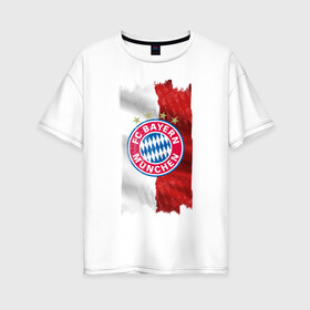 Женская футболка хлопок Oversize с принтом Bayern Munchen - Vintage style No 3 , 100% хлопок | свободный крой, круглый ворот, спущенный рукав, длина до линии бедер
 | bayern munchen | fcb | football | бавария мюнхен