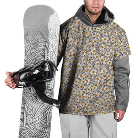 Накидка на куртку 3D с принтом Ромашки , 100% полиэстер |  | белый | желтый | паттерн | поле | полевые | растения | ромашка | текстура | цветочки