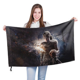 Флаг 3D с принтом HellBlade , 100% полиэстер | плотность ткани — 95 г/м2, размер — 67 х 109 см. Принт наносится с одной стороны | hellblade