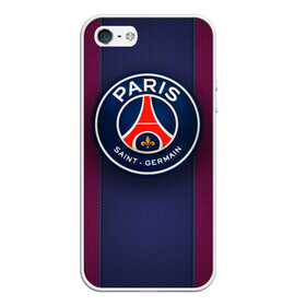 Чехол для iPhone 5/5S матовый с принтом Paris Saint-Germain , Силикон | Область печати: задняя сторона чехла, без боковых панелей | psg | париж | псж | форма | футбол