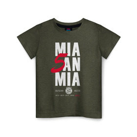 Детская футболка хлопок с принтом Bayern Munchen - Mia San Mia , 100% хлопок | круглый вырез горловины, полуприлегающий силуэт, длина до линии бедер | Тематика изображения на принте: bayern munchen | fcb | football | бавария мюнхен