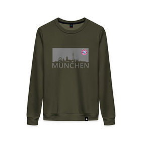 Женский свитшот хлопок с принтом Bayern Munchen - Munchen City grey (2018) , 100% хлопок | прямой крой, круглый вырез, на манжетах и по низу широкая трикотажная резинка  | bayern munchen | fcb | football | бавария мюнхен