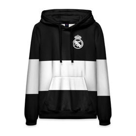 Мужская толстовка 3D с принтом Real Madrid Black Collection , 100% полиэстер | двухслойный капюшон со шнурком для регулировки, мягкие манжеты на рукавах и по низу толстовки, спереди карман-кенгуру с мягким внутренним слоем. | Тематика изображения на принте: emirates | fc | real madrid | клуб | мяч | реал мадрид