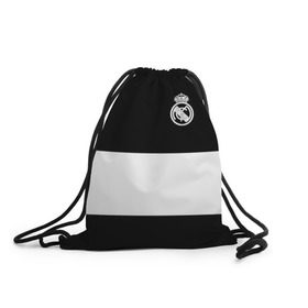 Рюкзак-мешок 3D с принтом Real Madrid Black Collection , 100% полиэстер | плотность ткани — 200 г/м2, размер — 35 х 45 см; лямки — толстые шнурки, застежка на шнуровке, без карманов и подкладки | emirates | fc | real madrid | клуб | мяч | реал мадрид