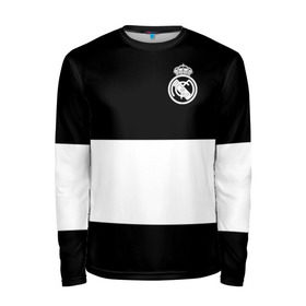 Мужской лонгслив 3D с принтом Real Madrid Black Collection , 100% полиэстер | длинные рукава, круглый вырез горловины, полуприлегающий силуэт | emirates | fc | real madrid | клуб | мяч | реал мадрид