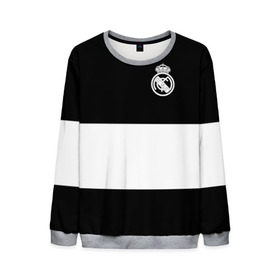 Мужской свитшот 3D с принтом Real Madrid Black Collection , 100% полиэстер с мягким внутренним слоем | круглый вырез горловины, мягкая резинка на манжетах и поясе, свободная посадка по фигуре | emirates | fc | real madrid | клуб | мяч | реал мадрид