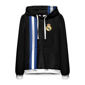 Мужская толстовка 3D с принтом Real Madrid Line Collection , 100% полиэстер | двухслойный капюшон со шнурком для регулировки, мягкие манжеты на рукавах и по низу толстовки, спереди карман-кенгуру с мягким внутренним слоем. | Тематика изображения на принте: emirates | fc | real madrid | клуб | мяч | реал мадрид