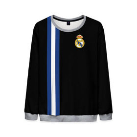 Мужской свитшот 3D с принтом Real Madrid Line Collection , 100% полиэстер с мягким внутренним слоем | круглый вырез горловины, мягкая резинка на манжетах и поясе, свободная посадка по фигуре | emirates | fc | real madrid | клуб | мяч | реал мадрид