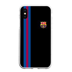 Чехол для iPhone XS Max матовый с принтом FC Barcelona Line Collection , Силикон | Область печати: задняя сторона чехла, без боковых панелей | Тематика изображения на принте: fc | барселона | эмблема