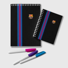 Блокнот с принтом FC Barcelona Line Collection , 100% бумага | 48 листов, плотность листов — 60 г/м2, плотность картонной обложки — 250 г/м2. Листы скреплены удобной пружинной спиралью. Цвет линий — светло-серый
 | Тематика изображения на принте: fc | барселона | эмблема