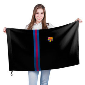 Флаг 3D с принтом FC Barcelona Line Collection , 100% полиэстер | плотность ткани — 95 г/м2, размер — 67 х 109 см. Принт наносится с одной стороны | fc | барселона | эмблема