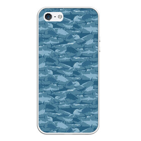 Чехол для iPhone 5/5S матовый с принтом Акулы , Силикон | Область печати: задняя сторона чехла, без боковых панелей | shark | акула | акулы | вода | море | океан | рыба | хищник
