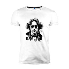 Мужская футболка премиум с принтом Джон Леннон 4 , 92% хлопок, 8% лайкра | приталенный силуэт, круглый вырез ворота, длина до линии бедра, короткий рукав | Тематика изображения на принте: john lennon | the beatles | битлс | джон леннон