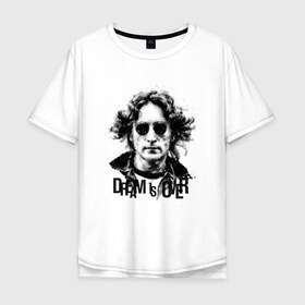 Мужская футболка хлопок Oversize с принтом Джон Леннон 4 , 100% хлопок | свободный крой, круглый ворот, “спинка” длиннее передней части | john lennon | the beatles | битлс | джон леннон