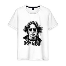 Мужская футболка хлопок с принтом Джон Леннон 4 , 100% хлопок | прямой крой, круглый вырез горловины, длина до линии бедер, слегка спущенное плечо. | john lennon | the beatles | битлс | джон леннон