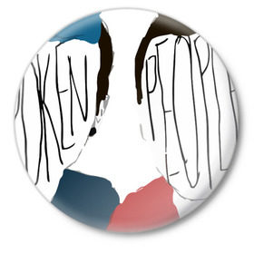 Значок с принтом Twenty One Pilots ,  металл | круглая форма, металлическая застежка в виде булавки | 