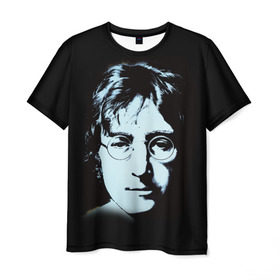 Мужская футболка 3D с принтом Джон Леннон 7 , 100% полиэфир | прямой крой, круглый вырез горловины, длина до линии бедер | john lennon | the beatles | битлс | джон леннон