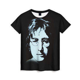 Женская футболка 3D с принтом Джон Леннон 7 , 100% полиэфир ( синтетическое хлопкоподобное полотно) | прямой крой, круглый вырез горловины, длина до линии бедер | Тематика изображения на принте: john lennon | the beatles | битлс | джон леннон