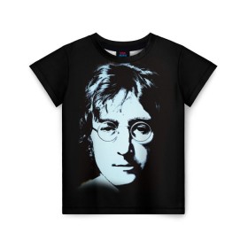 Детская футболка 3D с принтом Джон Леннон 7 , 100% гипоаллергенный полиэфир | прямой крой, круглый вырез горловины, длина до линии бедер, чуть спущенное плечо, ткань немного тянется | Тематика изображения на принте: john lennon | the beatles | битлс | джон леннон