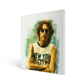 Холст квадратный с принтом Джон Леннон 10 , 100% ПВХ |  | Тематика изображения на принте: john lennon | the beatles | битлс | джон леннон