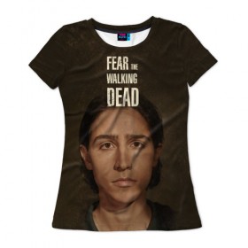 Женская футболка 3D с принтом Бойтесь ходячих мертвецов 3 , 100% полиэфир ( синтетическое хлопкоподобное полотно) | прямой крой, круглый вырез горловины, длина до линии бедер | 