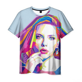 Мужская футболка 3D с принтом Scarlett Johansson , 100% полиэфир | прямой крой, круглый вырез горловины, длина до линии бедер | Тематика изображения на принте: scarlett johansson | скарлет йохансон | скарлетт йоханссон