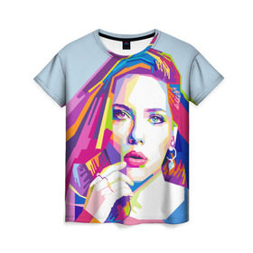 Женская футболка 3D с принтом Scarlett Johansson , 100% полиэфир ( синтетическое хлопкоподобное полотно) | прямой крой, круглый вырез горловины, длина до линии бедер | scarlett johansson | скарлет йохансон | скарлетт йоханссон