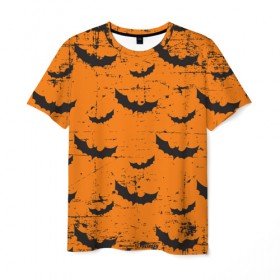 Мужская футболка 3D с принтом Летучая мышь , 100% полиэфир | прямой крой, круглый вырез горловины, длина до линии бедер | dia | helloween | muertos | witch | день всех святых | мышь | октябрь | праздник | хэллоуин | череп