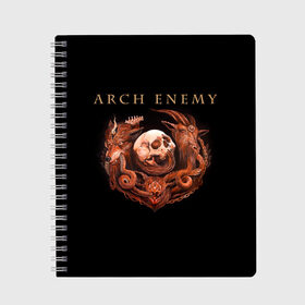 Тетрадь с принтом Arch Enemy , 100% бумага | 48 листов, плотность листов — 60 г/м2, плотность картонной обложки — 250 г/м2. Листы скреплены сбоку удобной пружинной спиралью. Уголки страниц и обложки скругленные. Цвет линий — светло-серый
 | Тематика изображения на принте: alissa white gluz | arch enemy | алисса уайт глаз | арч энеми